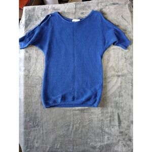 Women's White House Black Market Size XS Short Sleeve Sweater Blue Preppy Casual